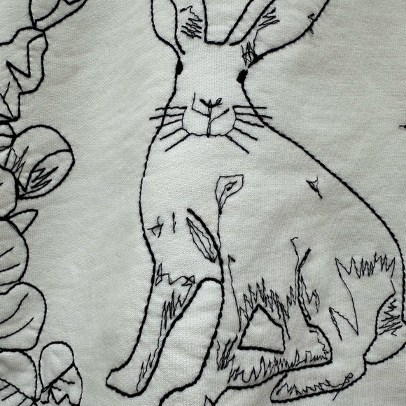 Coniglio Palm Beach White Embroidered Bunny Pullover Crest Sweatshirt - Picture 6 of 11